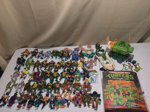 Vintage Teenage Mutant Ninja Turtles TMNT Figures Vehicles Weapons Lot of 75