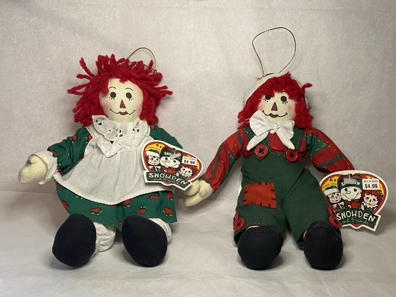 Vintage Fabric Dolls. Raggedy Ann & Andy. W/tags. 1998