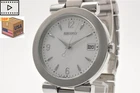 Vintage 1998 [MINT] SEIKO 7N42-7B50 White Silver 36mm Men's Quartz Watch JAPAN
