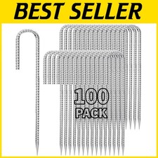12" Galvanized Metal Stakes 100-Pack for Inflatables