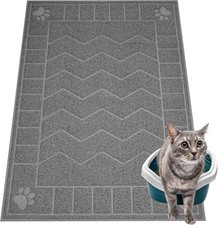 Cat Litter Box Mat, 35" x 24" Large Kitty Litter Trapping Mat Keep Floor Clean