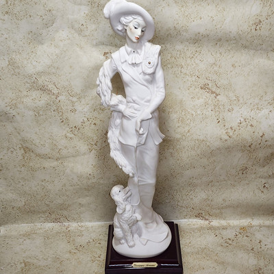 Giuseppe Armani Florence Vintage Art Figurine Lady W Poodle 1987 Sculture d'arte