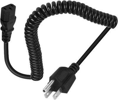 3 Prong Female Coiled Spiral Power Cable,3 Prong AC Power Cord Cable 2.5M/8Ft 18