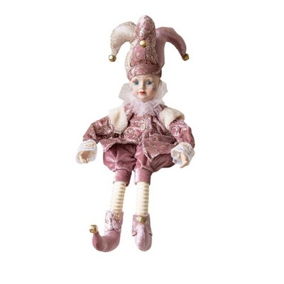 Sitzende Weihnachtsfigur Vintage-Look Porzellangesicht-Puppe langlebig für