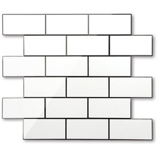 STICKGOO 10-Sheets Peel & Stick 3D Aluminium Composite Backsplash Wall Panel