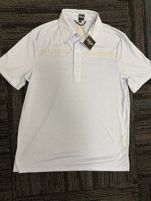 QED Style Light Blue Pearl Snap Polo - Size Medium NWT