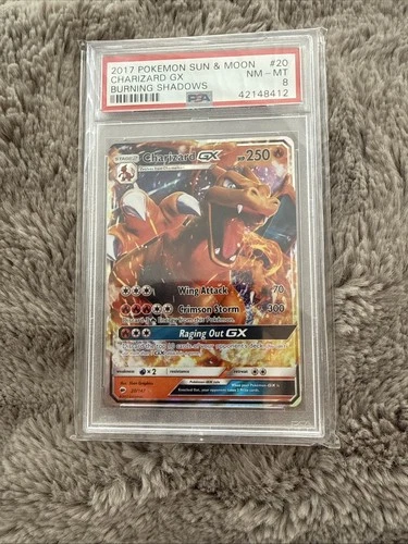 Pokemon TCG Charizard GX Burning Shadows 20/147 - PSA 8