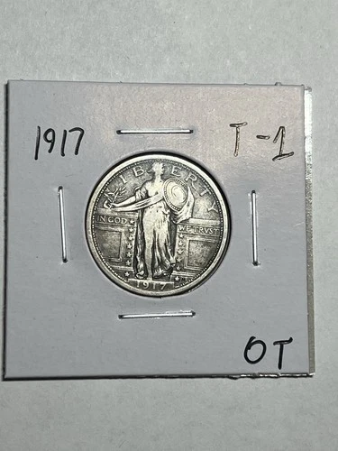 1917-P Type 1 Standing Liberty Silver Quarter XF Better Variety