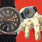 🔥TIMEX VINTAGE 38MM, 24HR MILITARY BK DIAL WATCH WITH RUBBER 22" STRAP, NEW 🔋