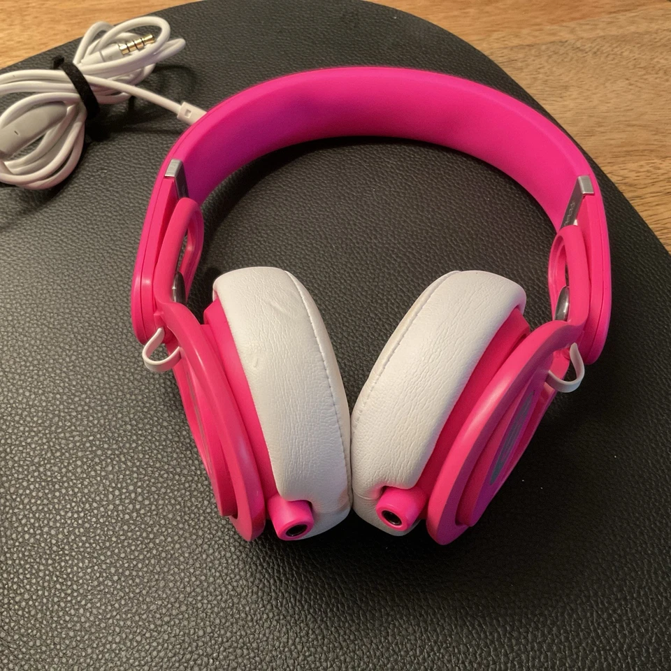 Beats by Dr Dre DJ Kopfhörer Beats Mixr Neon Pink Top Zustand Rosa Tasche - Bild 2 von 4
