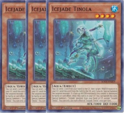 Yugioh - Icejade Tinola x 3 - 1st Edition NM - Free Holographic Card | eBay