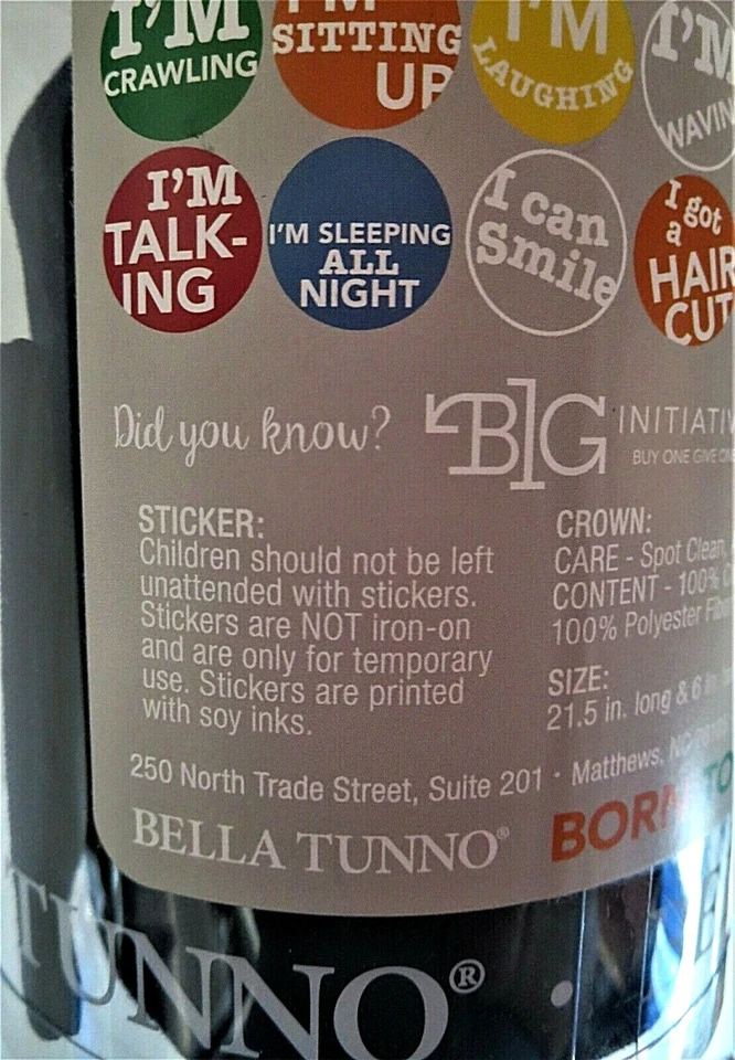 Nuevo, juego de corona y pegatinas de celebración de bebé Bella Tunno, azul marino, talla única para la mayoría Foto 4 de 4