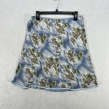 Vintage Old Navy Skirt Womens 10 Blue Ocean Beach Print Mini Pull On Y2K Coastal