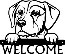 Labrador Retriever 2 Detailed Dog Face Welcome Sign or Custom Name