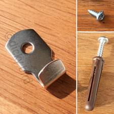 12x STRONG LITTLE HOOKS - Small Nickel Hooks For Hanging Keys Etc. Opt. Fixings