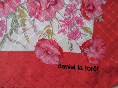 Foulard Carré Vintage En Soie DANIEL LA FORÊT - 76x77 Cm Marron - Foulard Bandana Femme