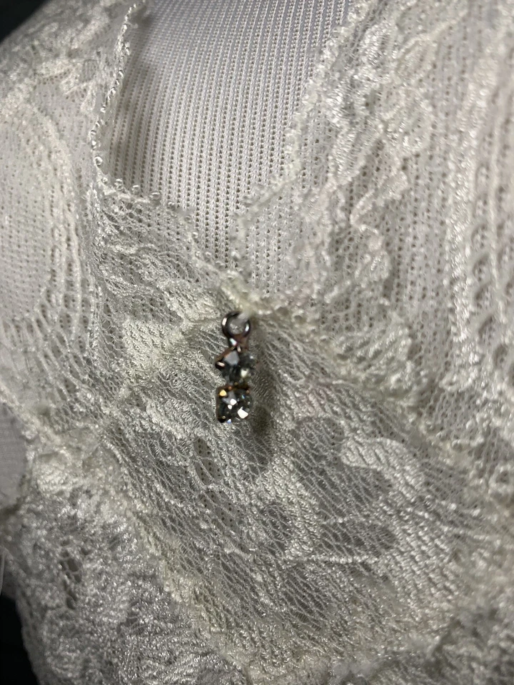 Belle Nuit Intimates White Lace Tie Night Gown Lingerie Babydoll Medium - Image 4 of 4