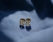 14K White Gold Round Lab Grown Diamond Screw Back Stud Earrings 0.50ctw E/VS1