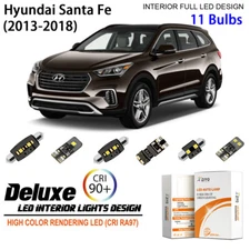 11 Blubs LED Interior Dome Light Kit Cool White For 2013-2018 Hyundai Santa Fe