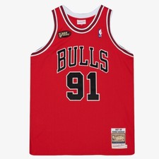 Dennis Rodman Red Chicago Bulls 97/98 Mitchell  Ness Authentic Road Jersey
