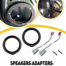 2X 6.5" Speaker Adapter Spacers Ring Bracket Mounting w/Wire Harness For Honda