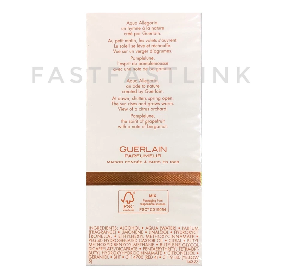 GUERLAIN AQUA ALLEGORIA PAMPLELUNE  125ml EDT SPRAY WOMEN FRAGRANCE…GENUINE - image 2 of 2