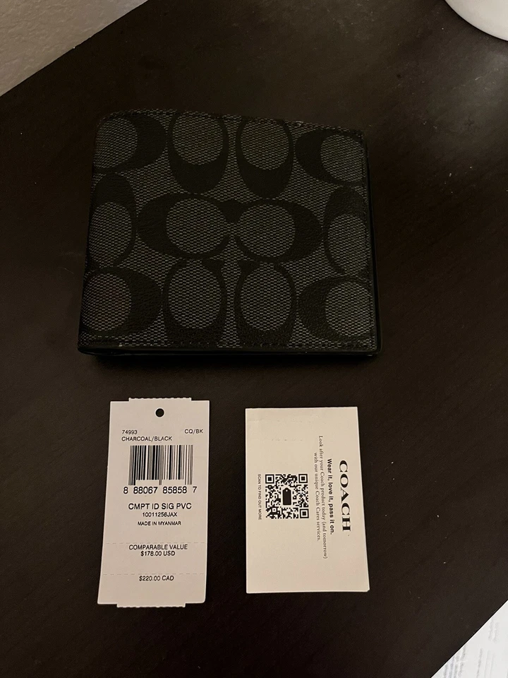 Cartera Coach Hombre - Negra 2 Billeteras - Perfecto Estado - Etiquetas Originales Foto 4 de 4