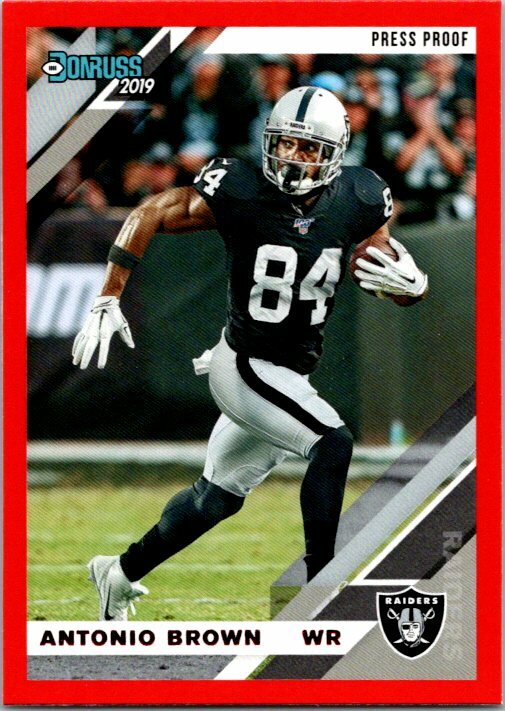 2019 Donruss #212 Antonio Brown - Oakland Raiders Red Press Proof