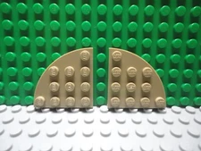 Lego 2 Dark Tan 4x4 base plate with rounded corner NEW