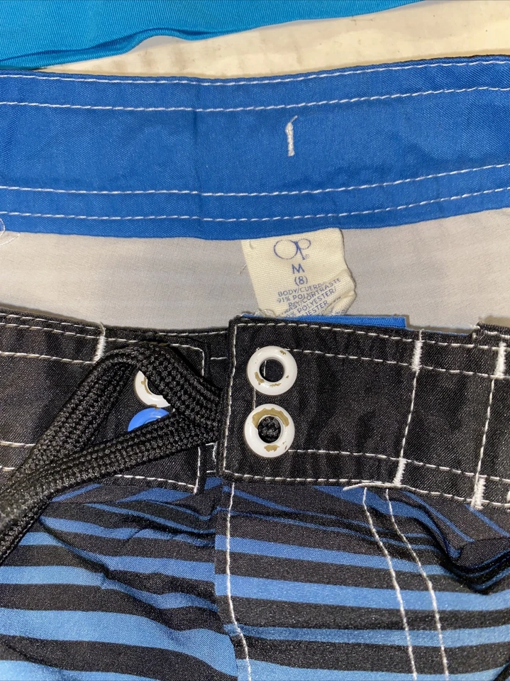 Conjunto de traje de baño OP para niño parte inferior azul talla 8 mediano con parte superior grande 10/12 usado Foto 2 de 3
