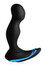 Alpha-Pro Double-Thumper Prostate Stimulator Anal butt plug Toy Silicone Black