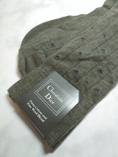 Vtg Christian Dior Socks For Men American Pima Cotton Wool Blend Green NWT