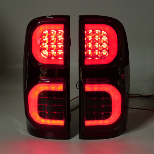 Pair Tail Lights For Toyota Hilux Vigo 2015-2020 LED Smoke Lens Rear Brake Lamps - Picture 10 of 20