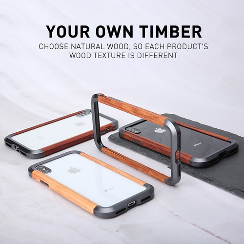 Ultradünn Echt Holz Metall Rahmen Wood Case Hülle für iPhone 12 13 14 15 Pro Max - Bild 4 von 15