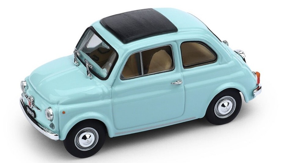 Brumm Fiat 500F Fermée Bleu Ciel Aigue-Marine 1965 1/43 R455-07
