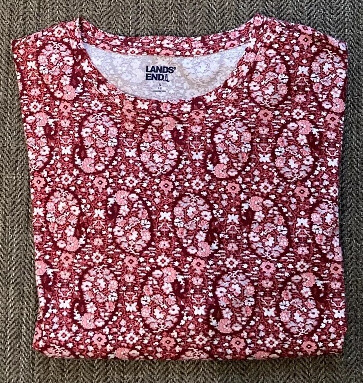 Lands End Womens Small Supima Cotton Long Sleeve Shirt