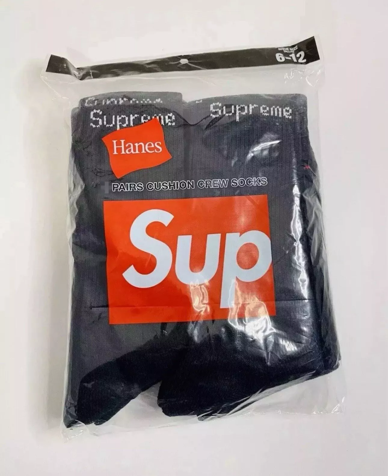 Lot de 4 paires de chaussettes noires col rond homme 6 12 Supreme Hanes !
