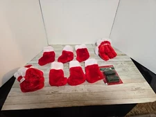 Lot of 12 Mini Christmas Stockings with Ornament Hooks New DIY Craft Party