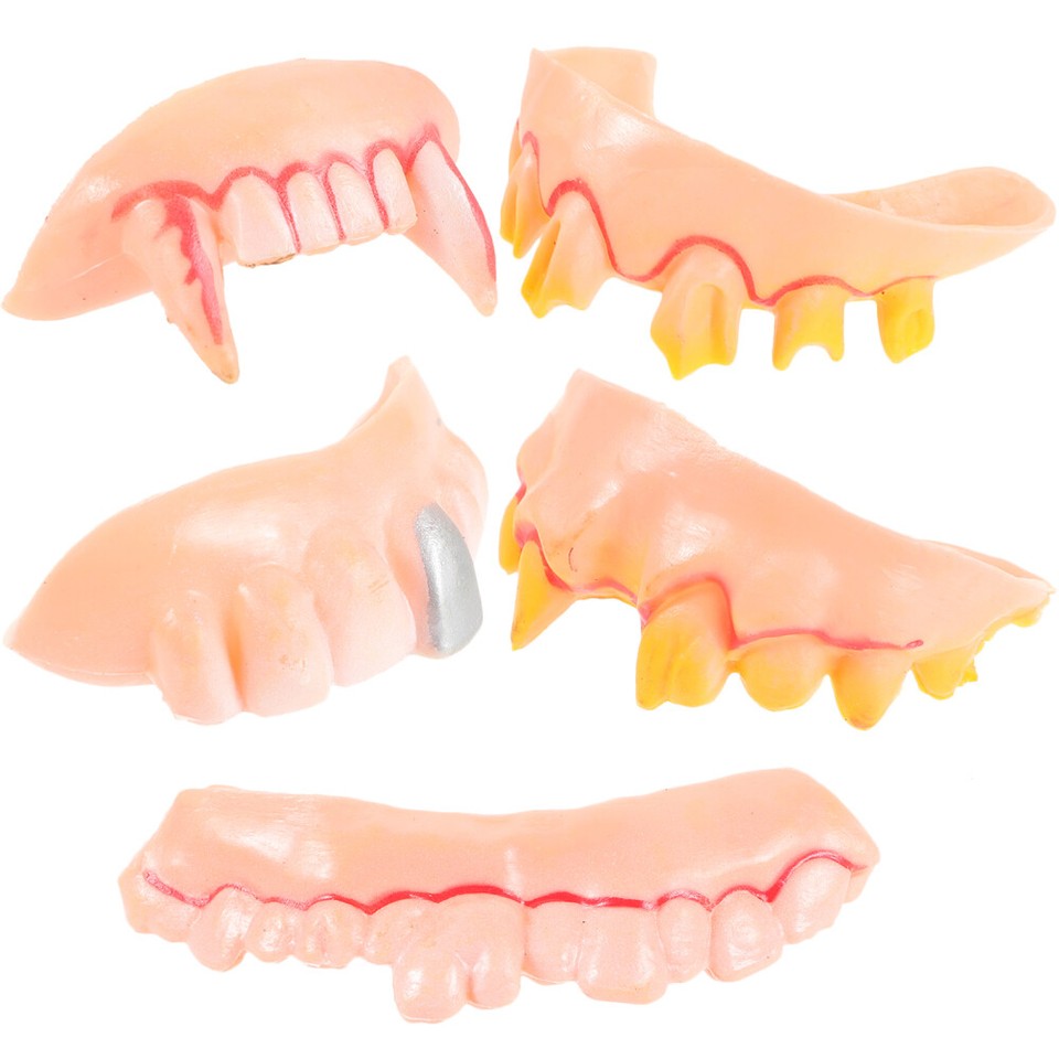 5 Pcs False Teeth Funny Halloween Fangs Joke Kids Toys Fake Braces eBay