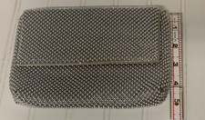 Silver Beaded Foldover Clutch/Metallic Cocktail Wedding