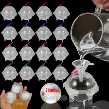 16Pcs  2" inch Ice Cube Ball Maker Round Sphere Silicone Mold Whiskey Cocktails