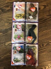 Ty Teenie Beanie Babies McDonald  s Dinosaur Trio Set Of 3 Steg, Bronty, Rex MOC