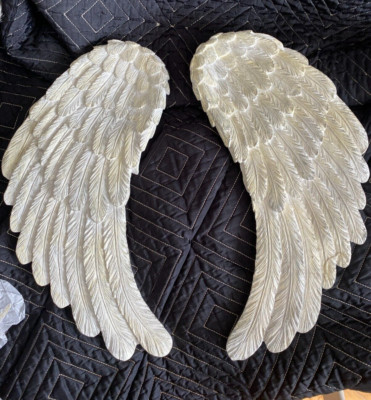 ANGEL WINGS WALL ART CREAM/ WHITE LARGE X 2 | eBay UK