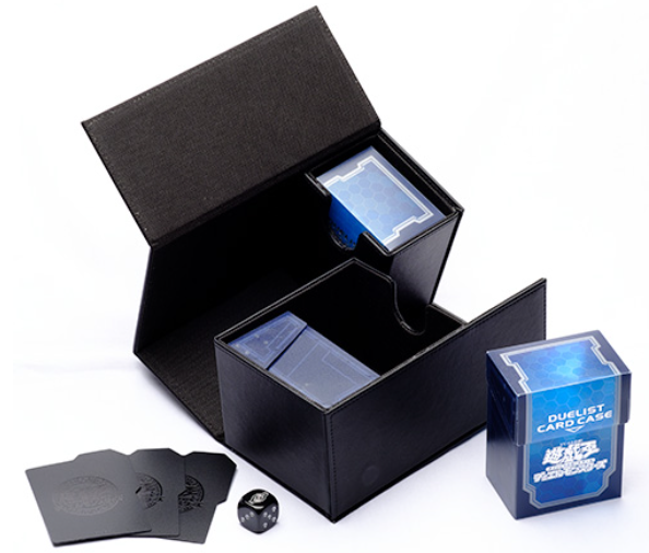 YuGiOh Duelist Card Storage Box DX Black Leather Separator Dice JP