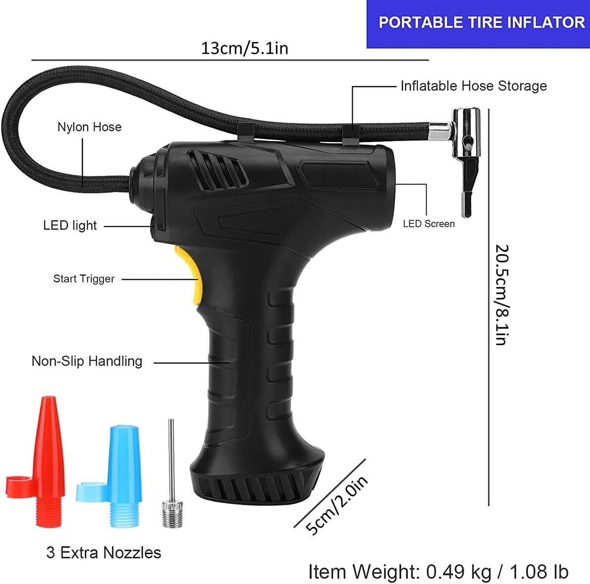 Cordless 12V Electric Car Tyre Inflators Pump Portable Tire Air
