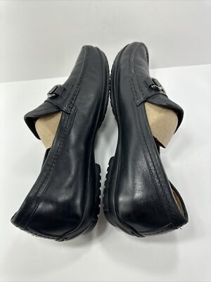 Geox Moner Mens Bit Loafer Driving Mocs Size 44 US 11 Casual Dress Black Leather Geox Black Leather Horse Bit Driving Moccasins Loafer Shoes  main image 4