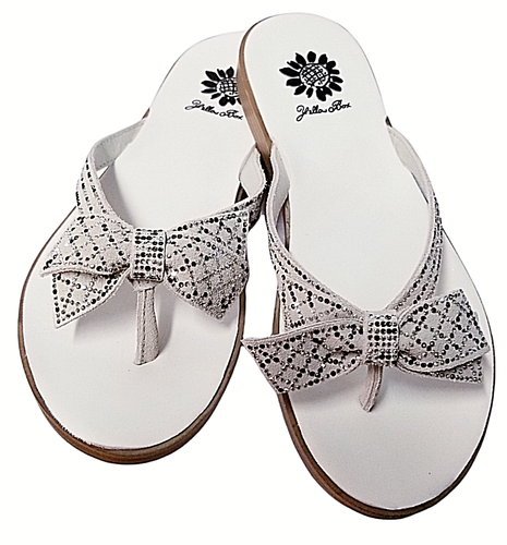 yellow box flat flip flops