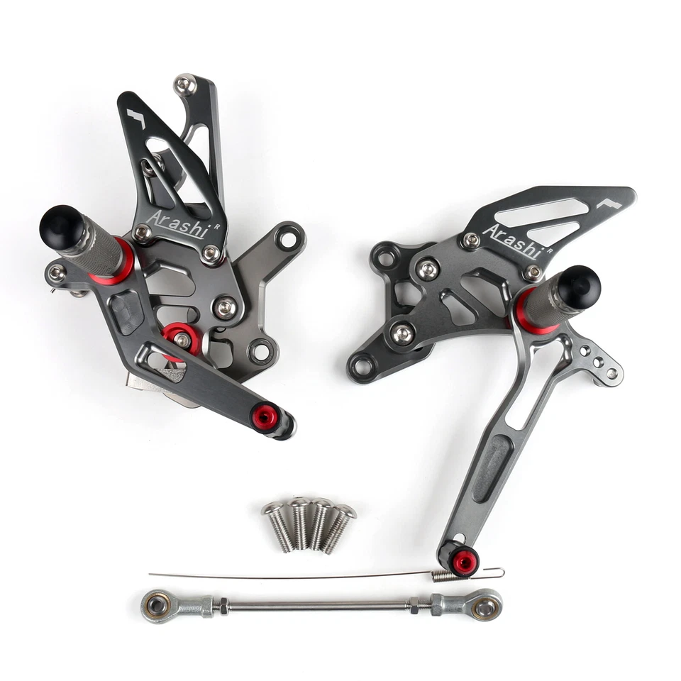 Racing Footrest Rearsets Rear Set Foot pegs Fit For Yamaha YZF R25 15-19 Gray. Foto 2 de 4