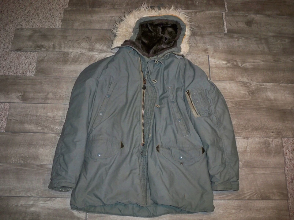 Parka con Capucha Para Hombre De Colección Snorkel Años 60 N3B Militar Piel Capucha USAF Talla Grande Foto 2 de 4