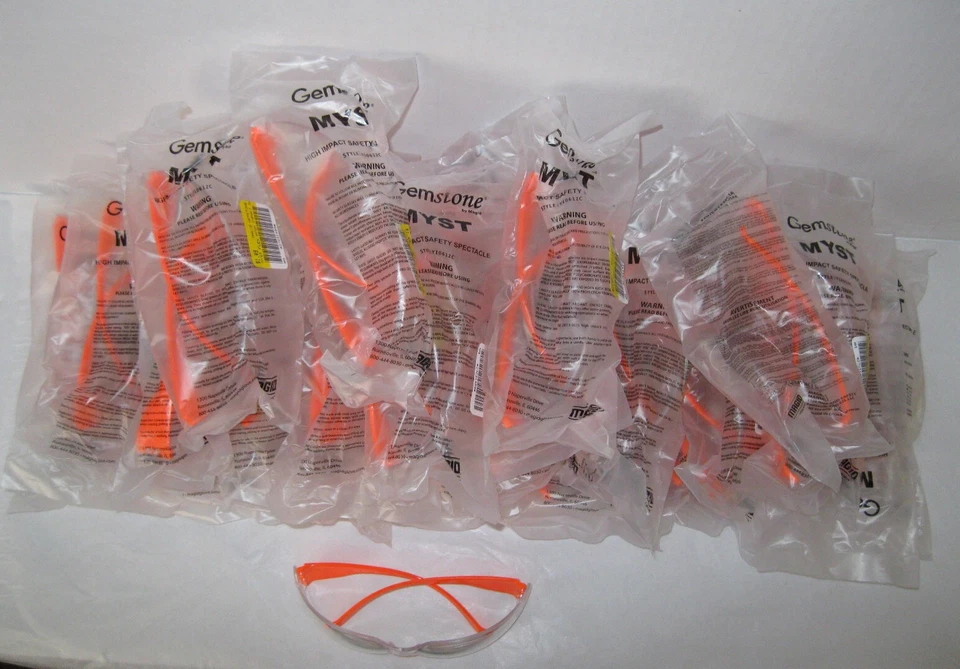 24 x Gafas de seguridad Magid Y10612C piedras preciosas Myst Orange Temple, estándar, alta/v... Foto 2 de 4